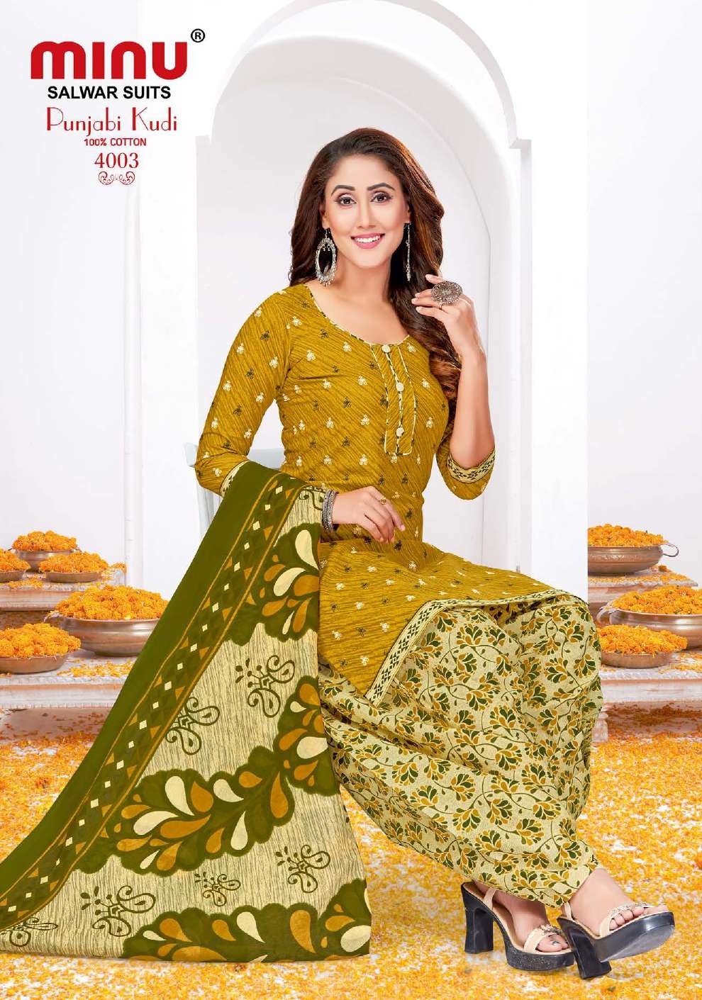 Minu PUNJABI KUDI Vol-6 Cotton Printed Dress Material-10P Catalog