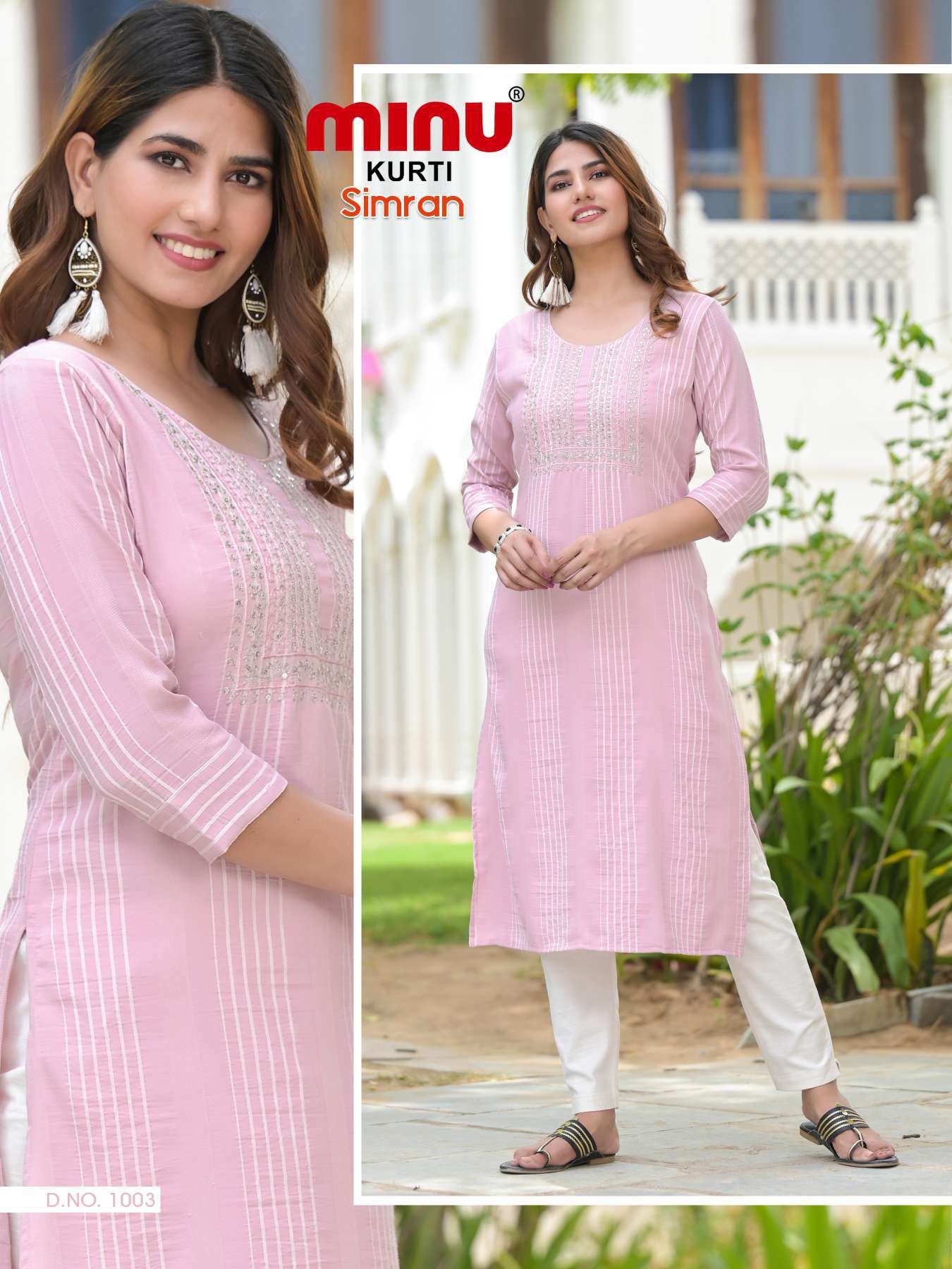 Minu SIMRAN Rayon Sequence Work Kurtis-4P Catalog