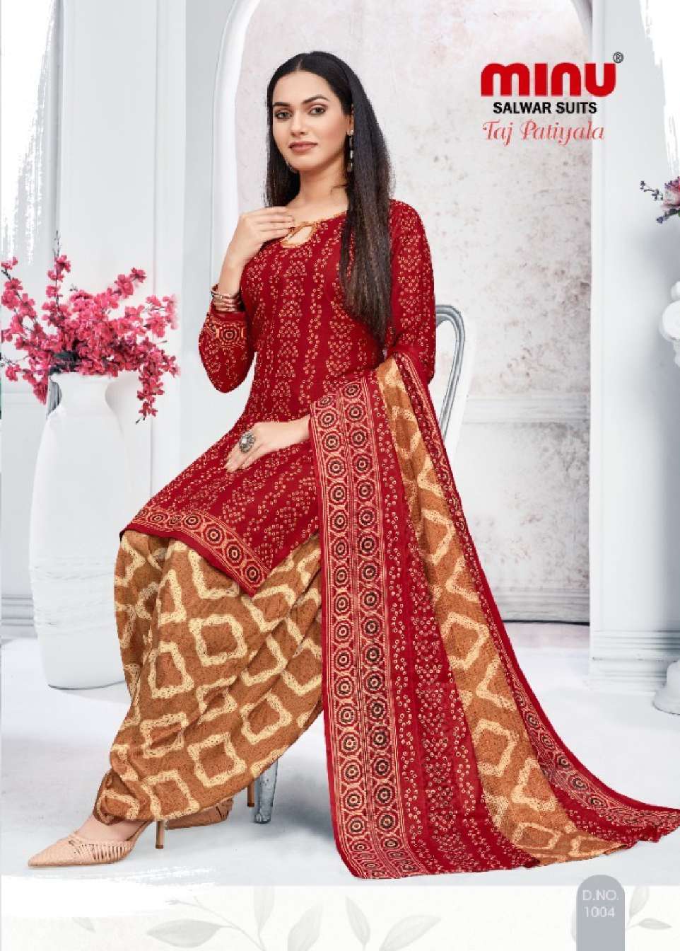 Minu TAJ PATIALA Cotton Printed Dress Material-10P Catalog