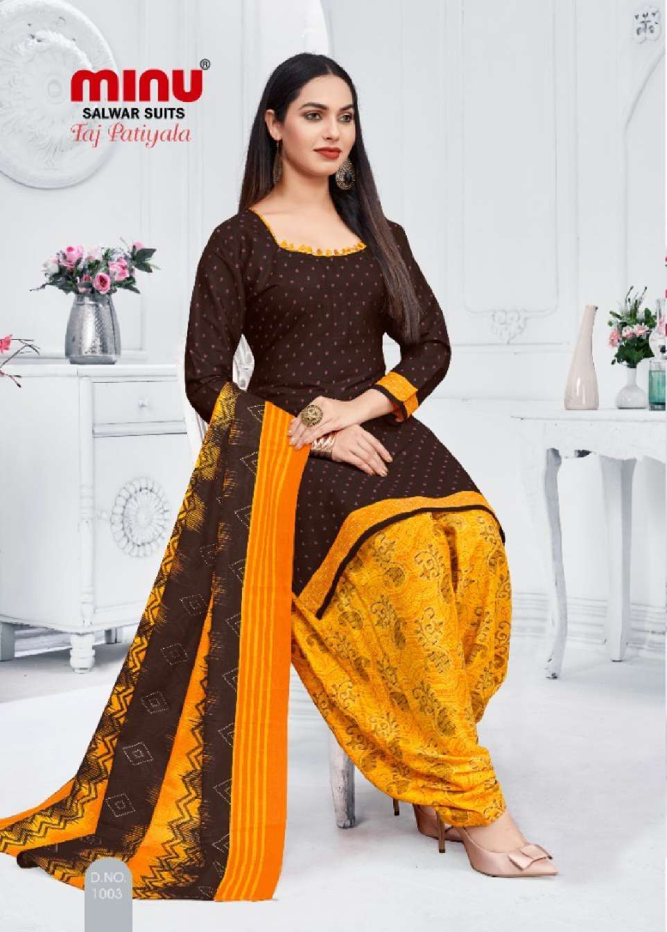 Minu TAJ PATIALA Cotton Printed Dress Material-10P Catalog