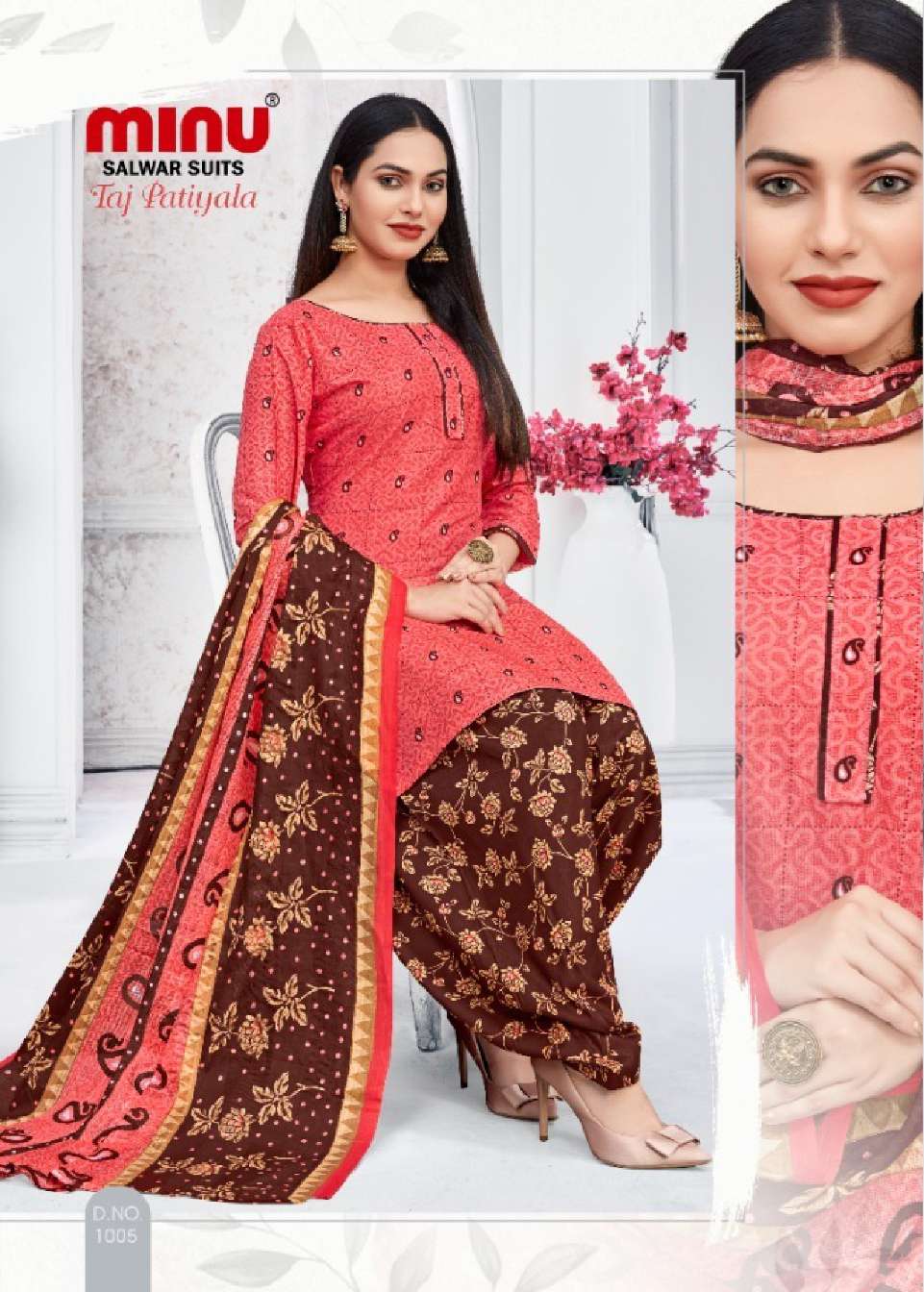 Minu TAJ PATIALA Cotton Printed Dress Material-10P Catalog