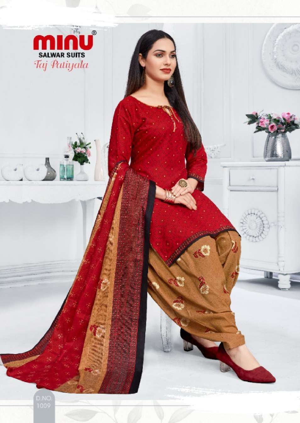 Minu TAJ PATIALA Cotton Printed Dress Material-10P Catalog