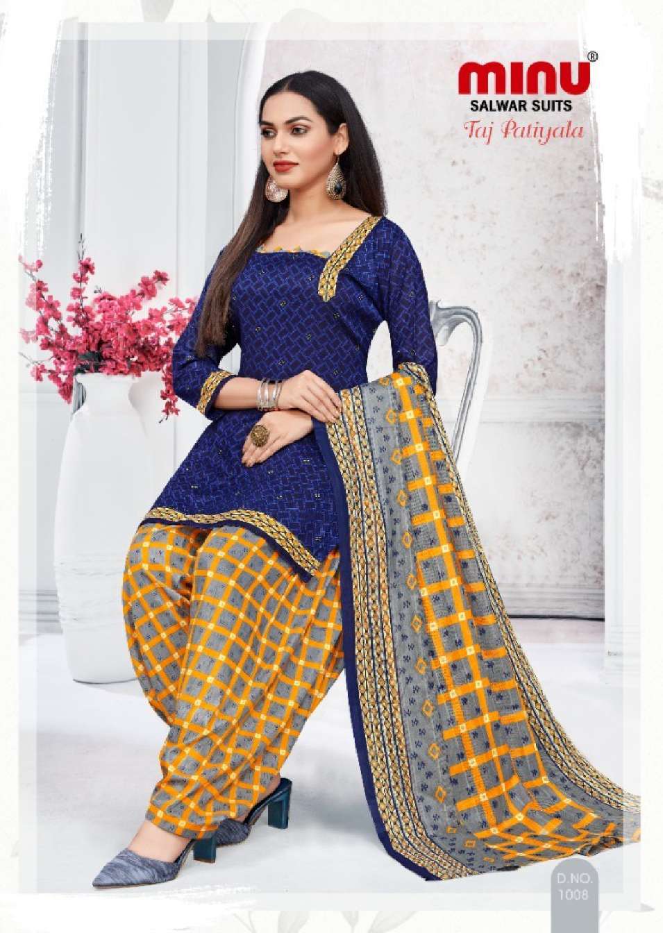 Minu TAJ PATIALA Cotton Printed Dress Material-10P Catalog