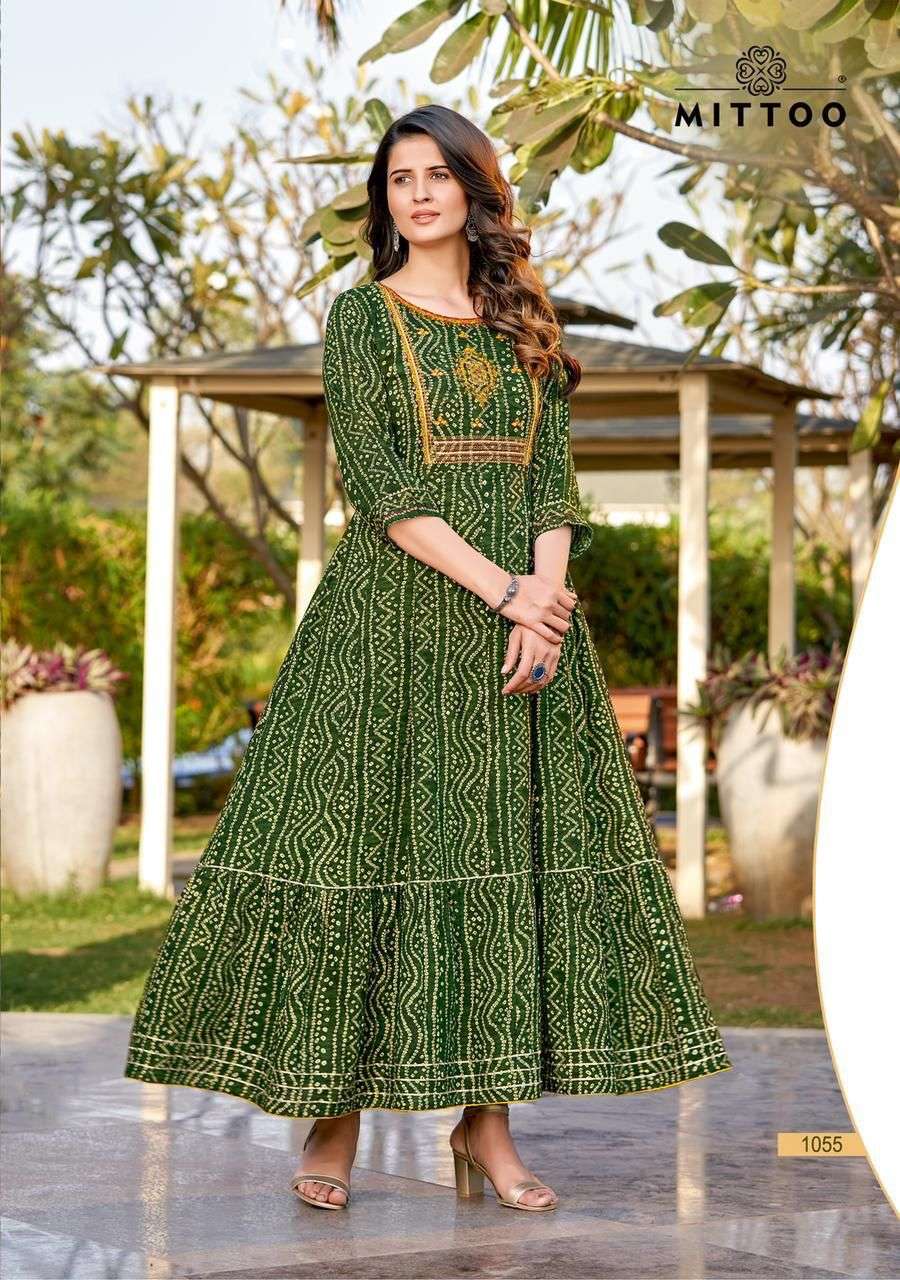 Mittoo Bindi Catalog Rayon Anarkali Kurtis