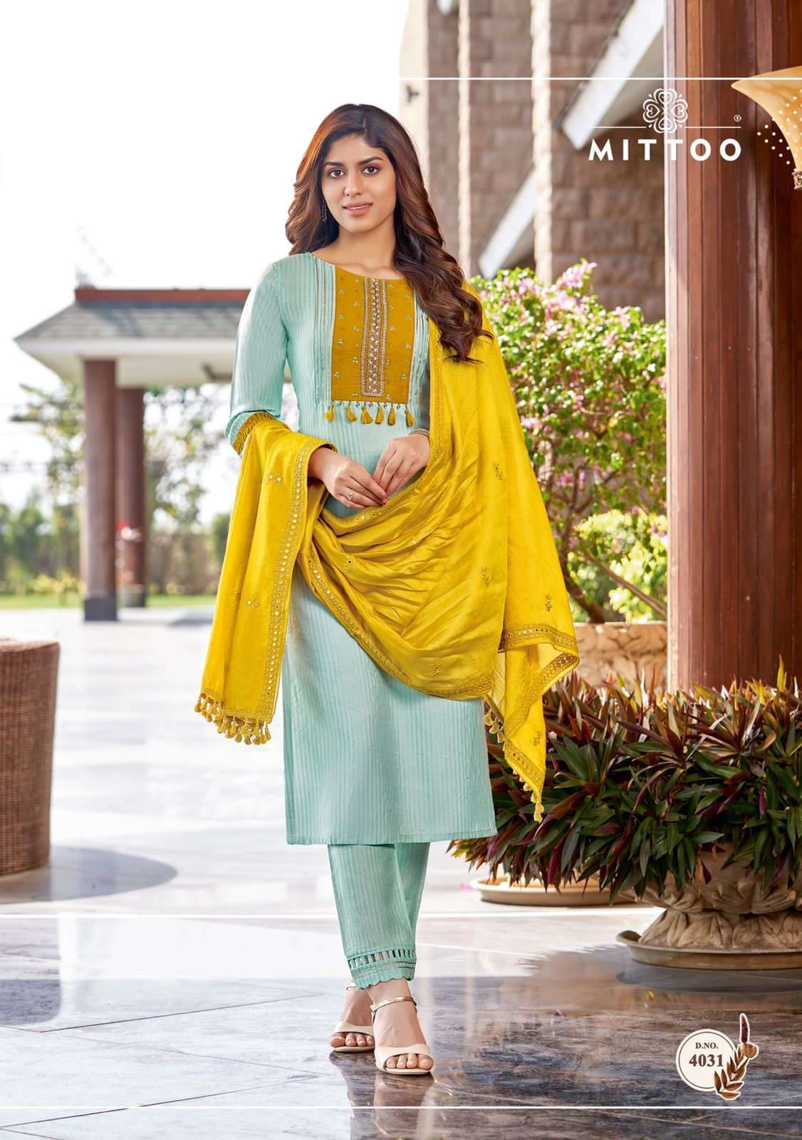 Mittoo Kohinoor Catalog Viscose Silk Designer Top Bottom Dupatta