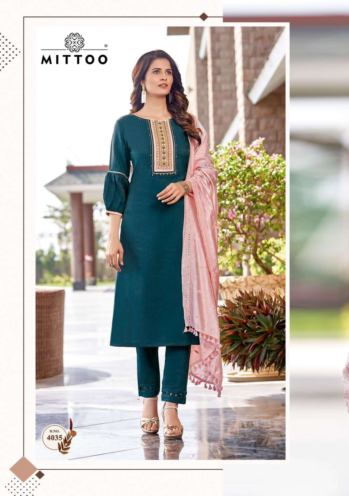 Mittoo Kohinoor Catalog Viscose Silk Designer Top Bottom Dupatta