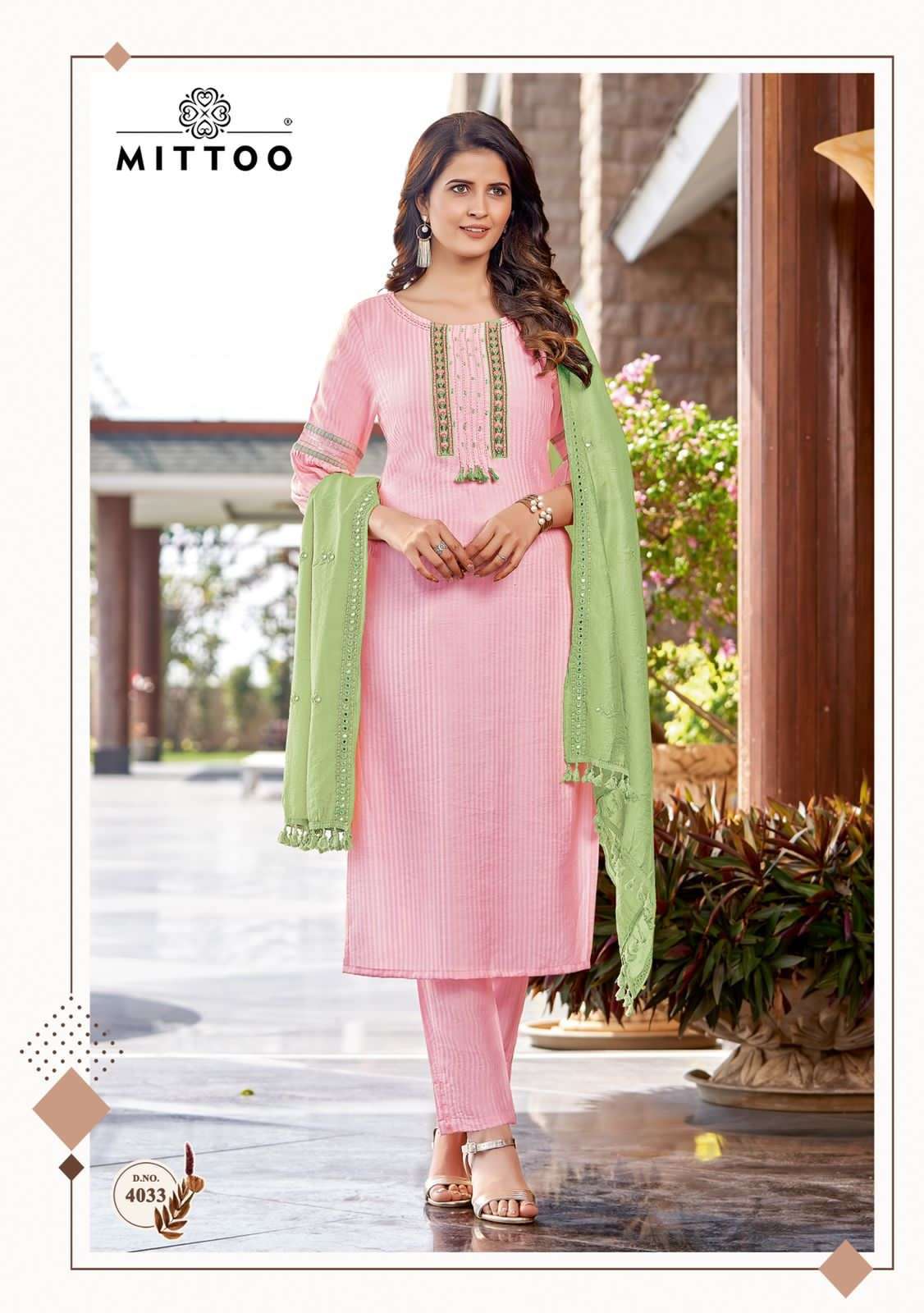 Mittoo Kohinoor Catalog Viscose Silk Designer Top Bottom Dupatta