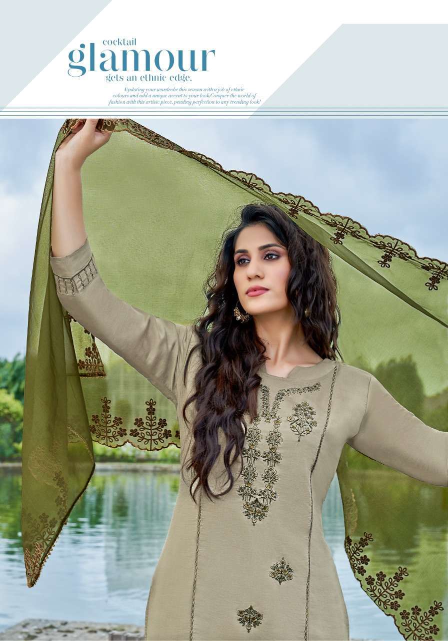 PINK MIRROR SUNSHINE EMBROIDERY FULL STITCH TOP PANT WITH DUPATTA