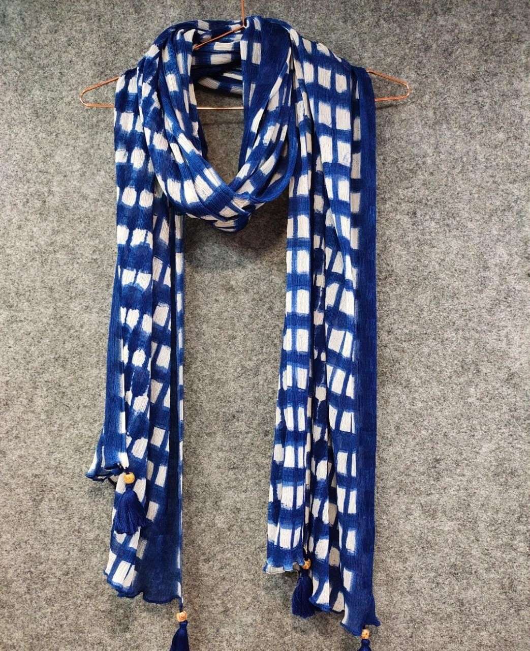 PRG 006 SILKY INDIGO PRINT DUPATTAS FOR MULTY PURPOSE