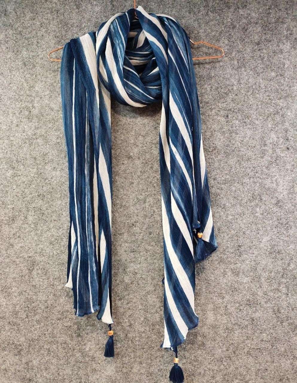 PRG 006 SILKY INDIGO PRINT DUPATTAS FOR MULTY PURPOSE