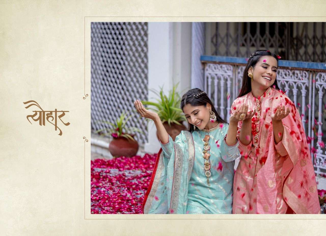 PSYNA PRESENT TYOHAR PURE DOLA SILK TRADITIONAL READYMADE 3 PIECE COLLECTION