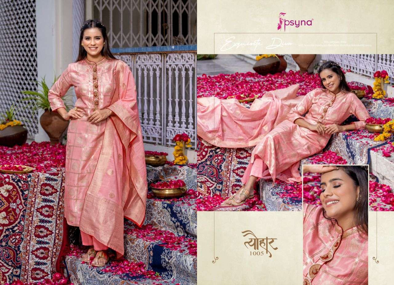 PSYNA PRESENT TYOHAR PURE DOLA SILK TRADITIONAL READYMADE 3 PIECE COLLECTION