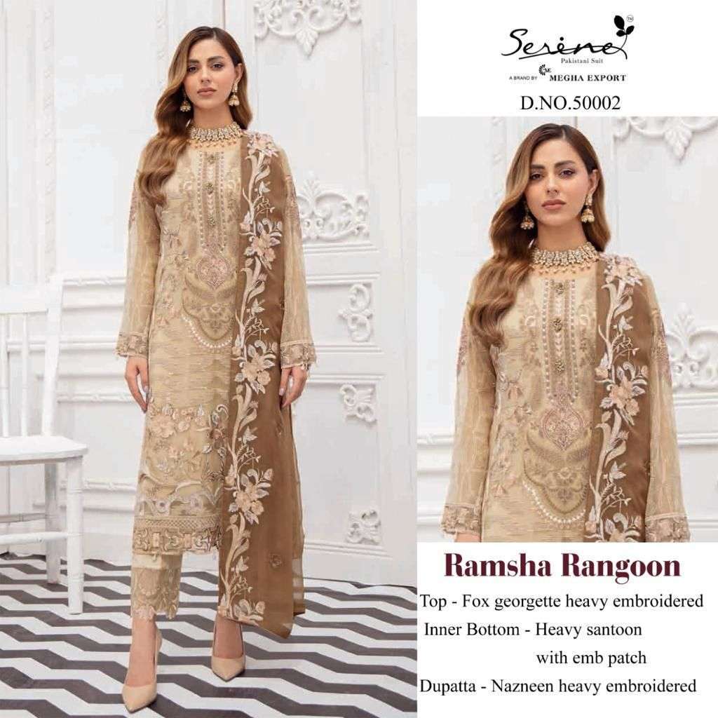 RAMSHA RANGOON BY MEGHA EXPORTS GEORGETTE WORK PAKISTANI SUIT
