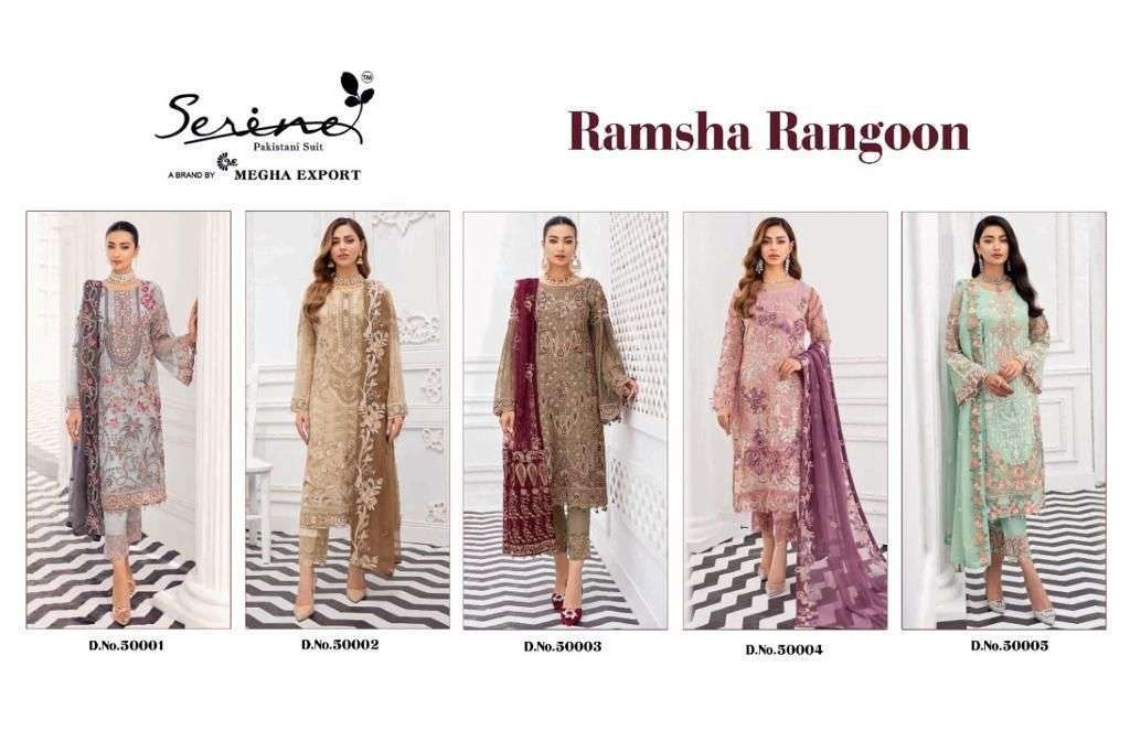 RAMSHA RANGOON BY MEGHA EXPORTS GEORGETTE WORK PAKISTANI SUIT