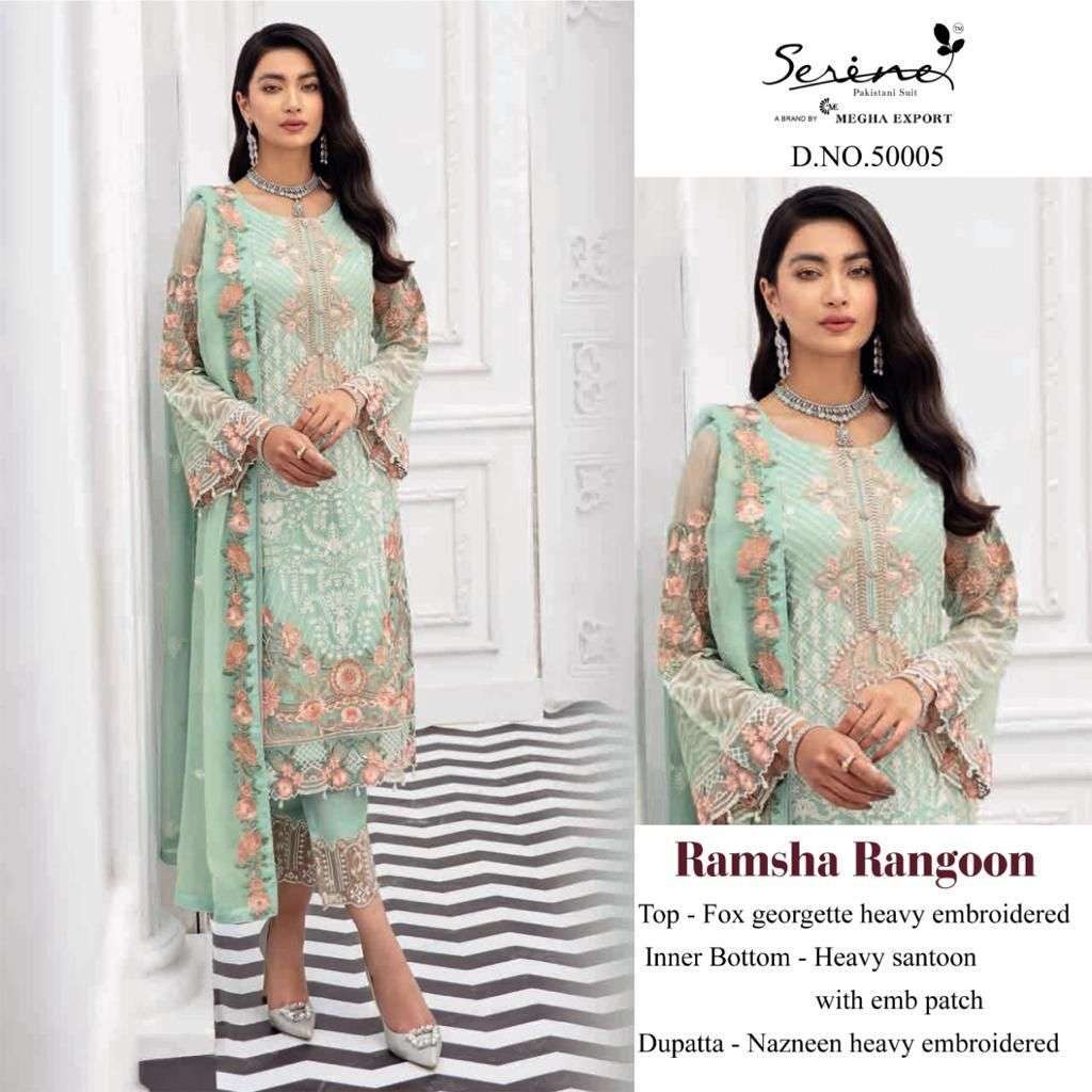 RAMSHA RANGOON BY MEGHA EXPORTS GEORGETTE WORK PAKISTANI SUIT