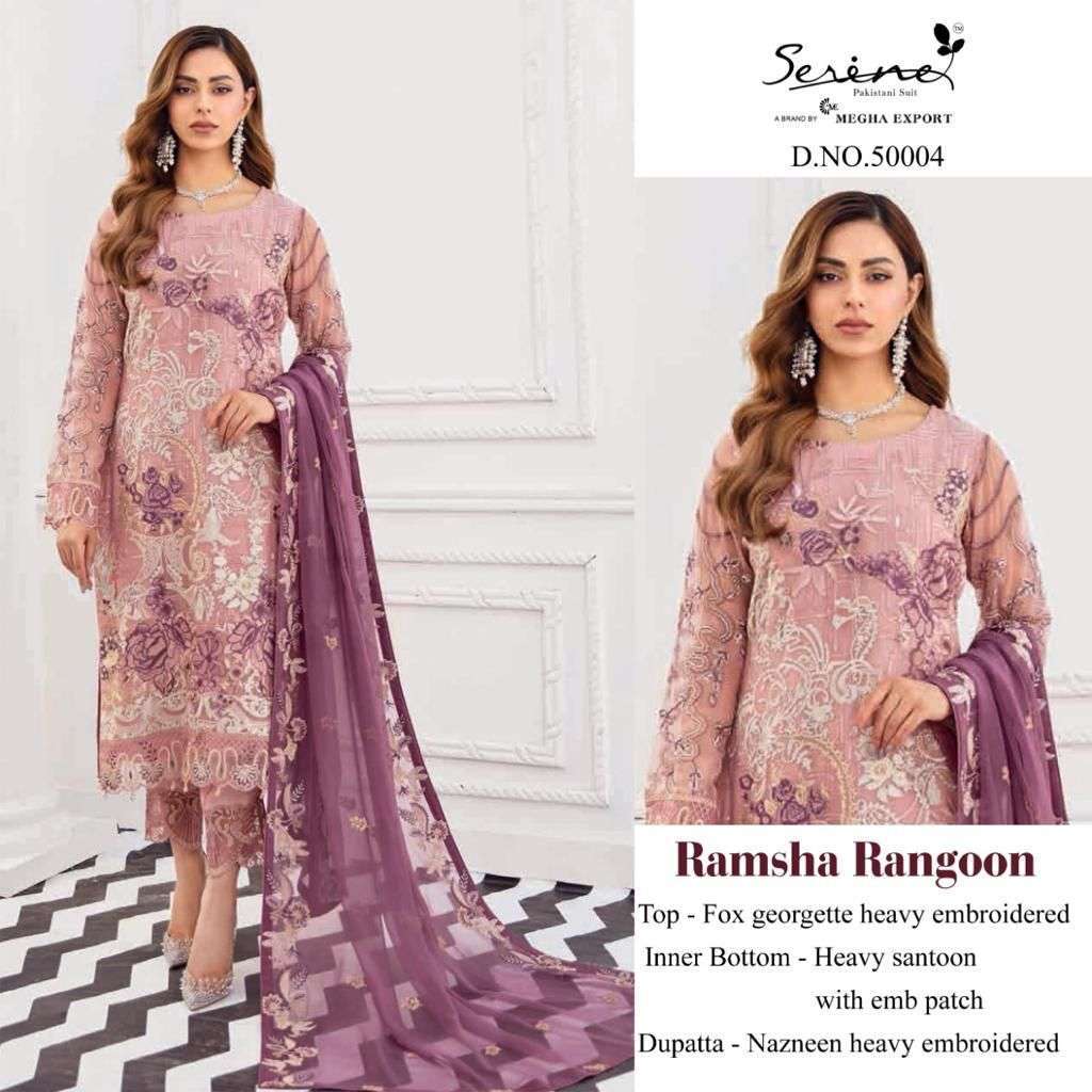 RAMSHA RANGOON BY MEGHA EXPORTS GEORGETTE WORK PAKISTANI SUIT