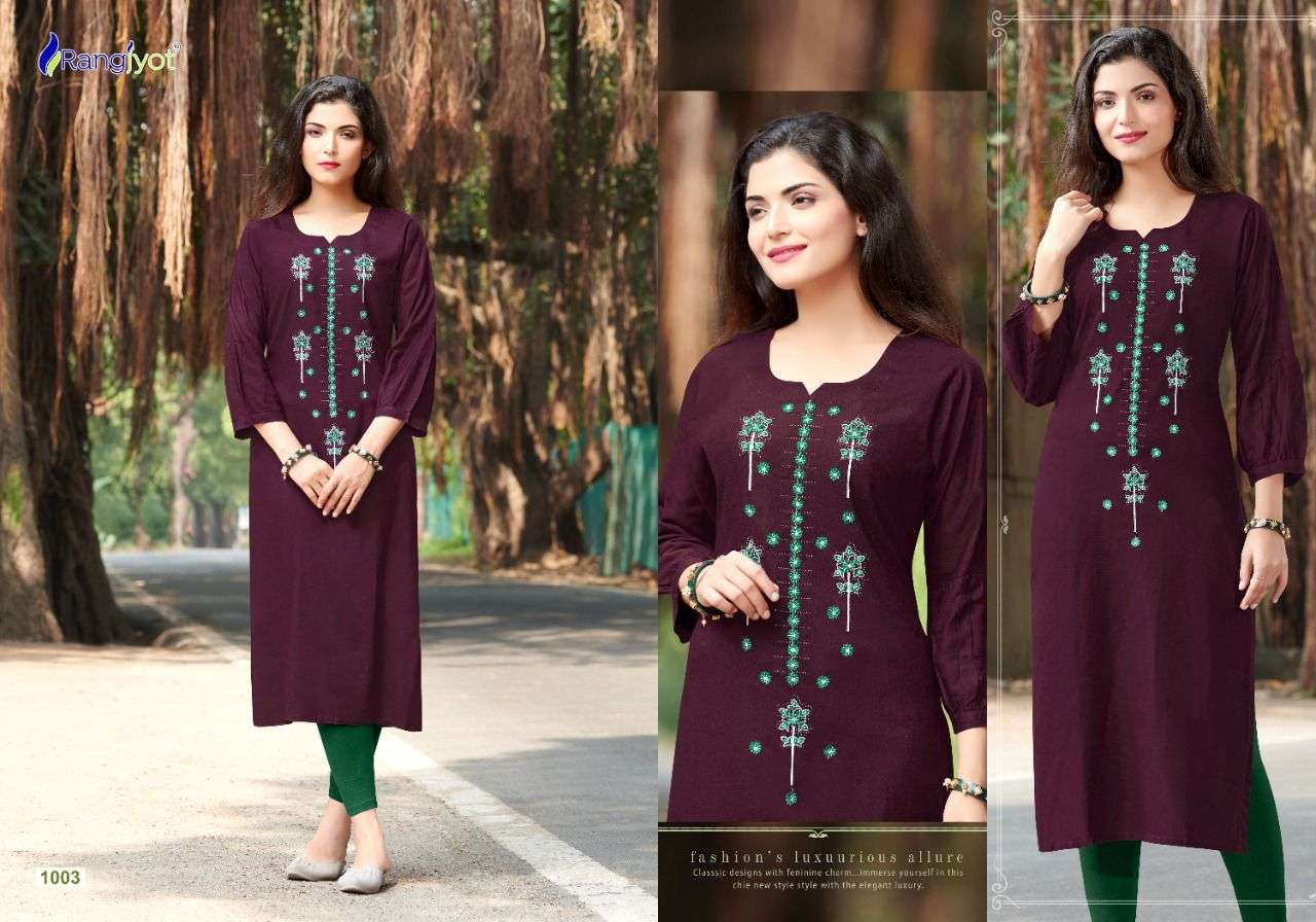 Rangjyot  SIANA VOL-1 Party wear Embroidery Kurtis in Surat