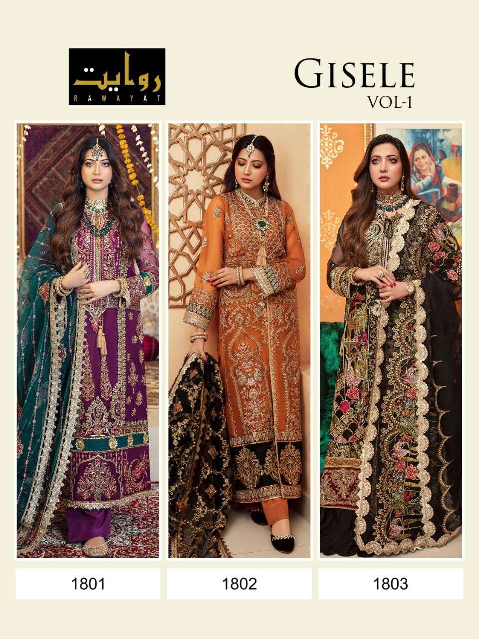 Rawayat Gisele Vol 1 Catalog Bridal Wear Georgette Pakistani Salwar Suits