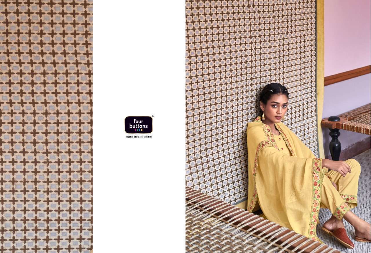 RESHAM BY FOUR BUTTONS COTTON READY MADE FANCY SALWAR KAMEEZ