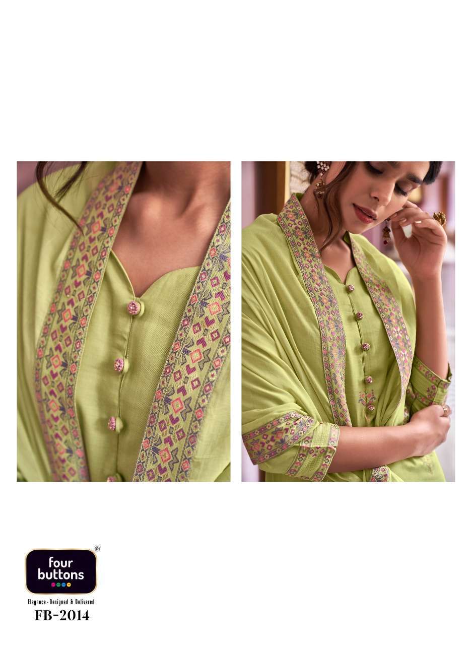 RESHAM BY FOUR BUTTONS COTTON READY MADE FANCY SALWAR KAMEEZ