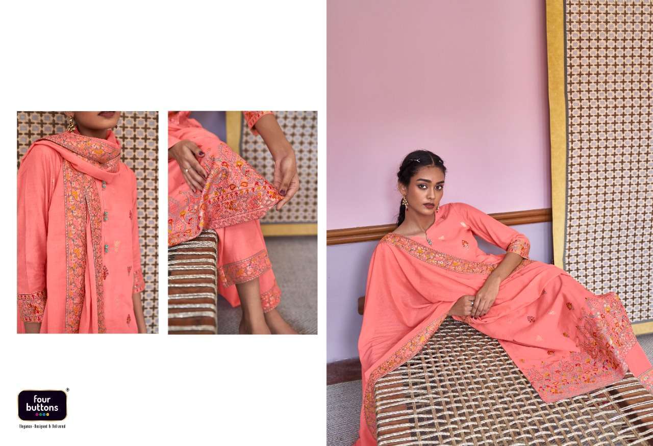 RESHAM BY FOUR BUTTONS COTTON READY MADE FANCY SALWAR KAMEEZ