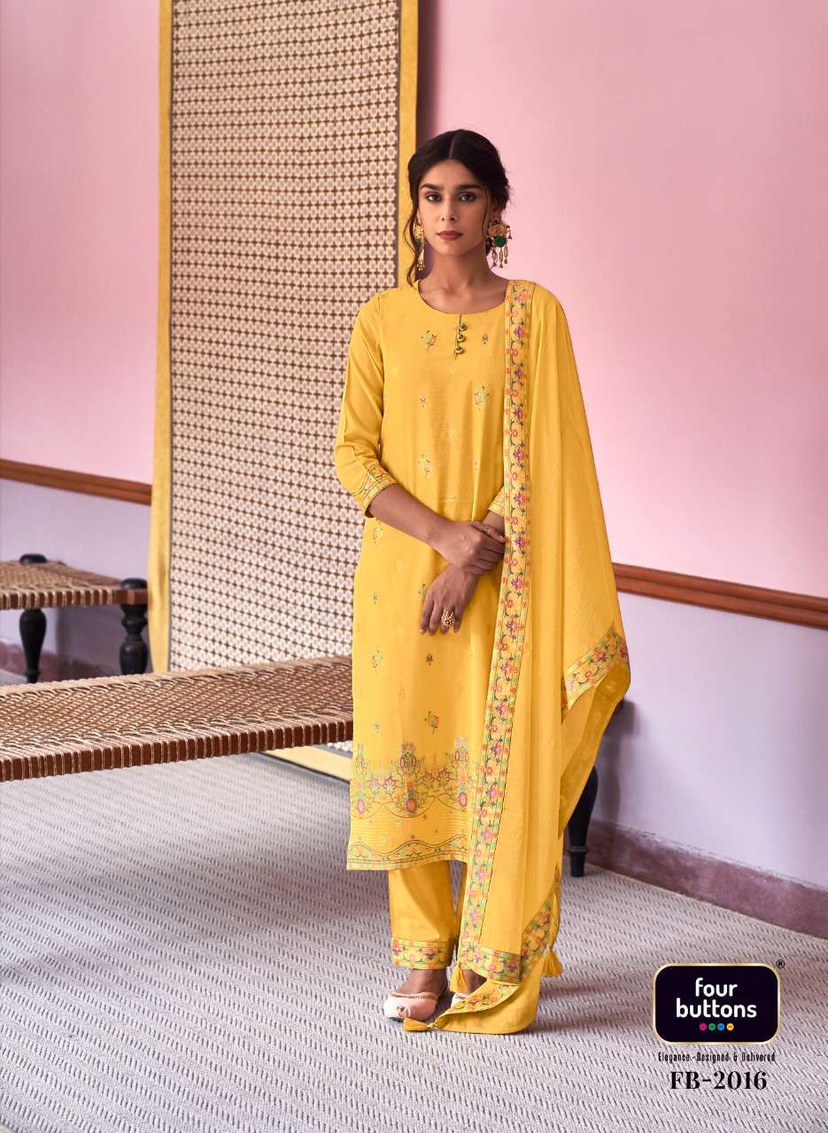 RESHAM BY FOUR BUTTONS COTTON READY MADE FANCY SALWAR KAMEEZ