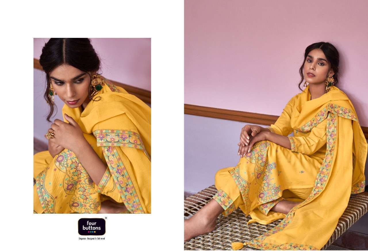 RESHAM BY FOUR BUTTONS COTTON READY MADE FANCY SALWAR KAMEEZ