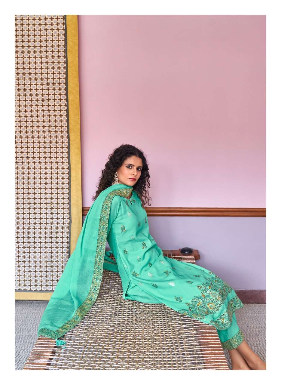 RESHAM BY FOUR BUTTONS COTTON READY MADE FANCY SALWAR KAMEEZ