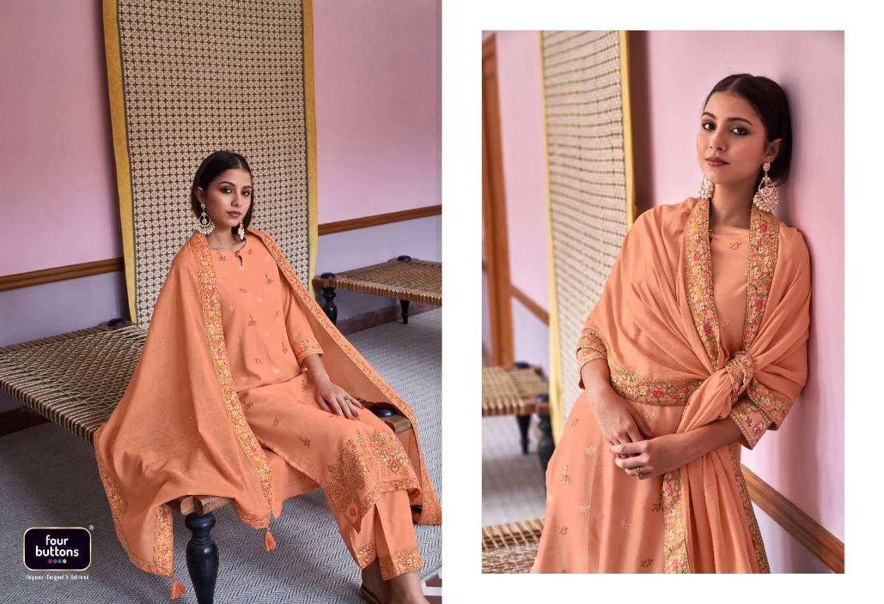 RESHAM BY FOUR BUTTONS COTTON READY MADE FANCY SALWAR KAMEEZ