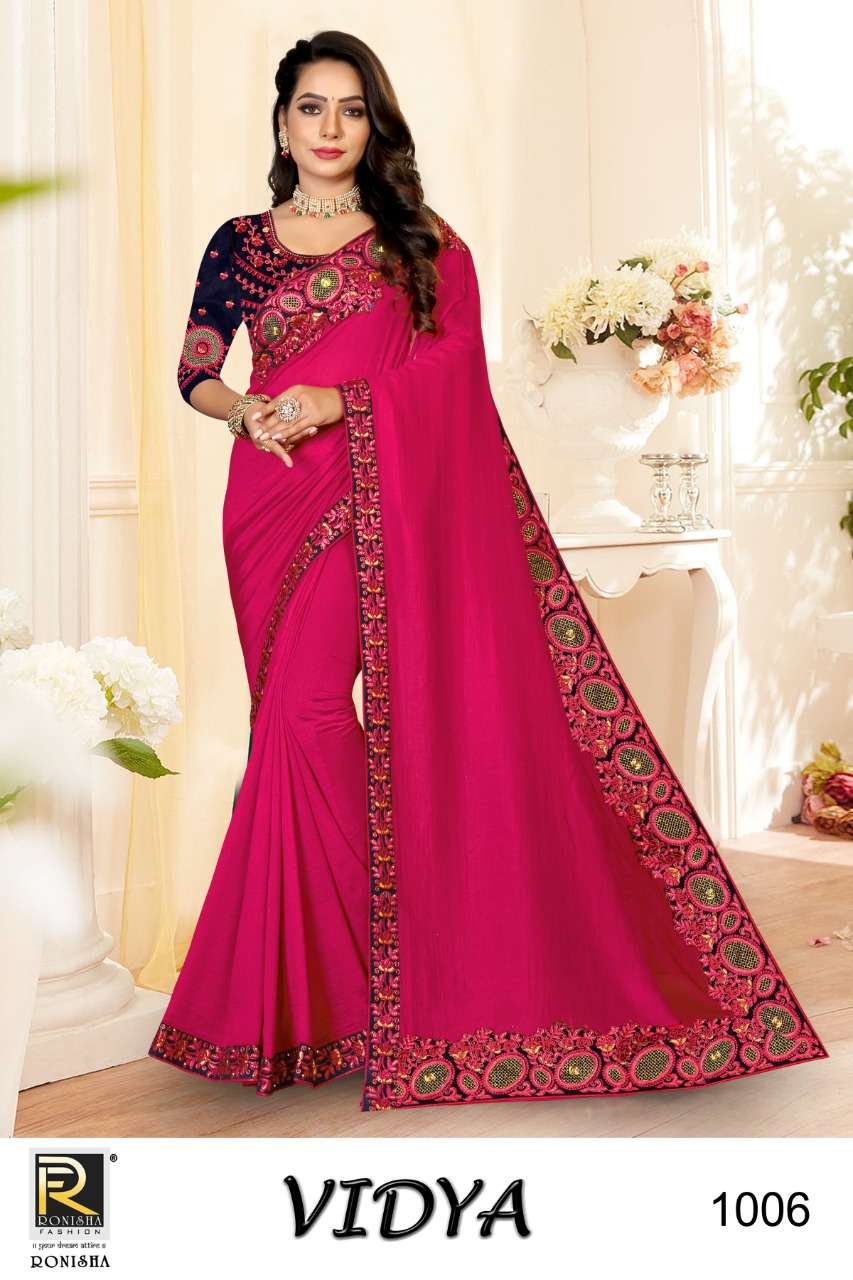 Ronisha Vidya Catalog Festive Wear Vichitra Silk Sarees