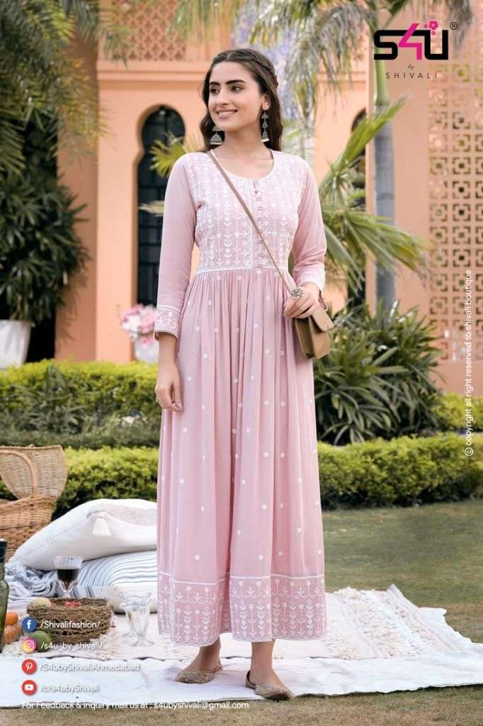 Chiku taffeta silk embroidered Anarkali Gown Type salwar suit - Glamson  Enterprise - 2078758