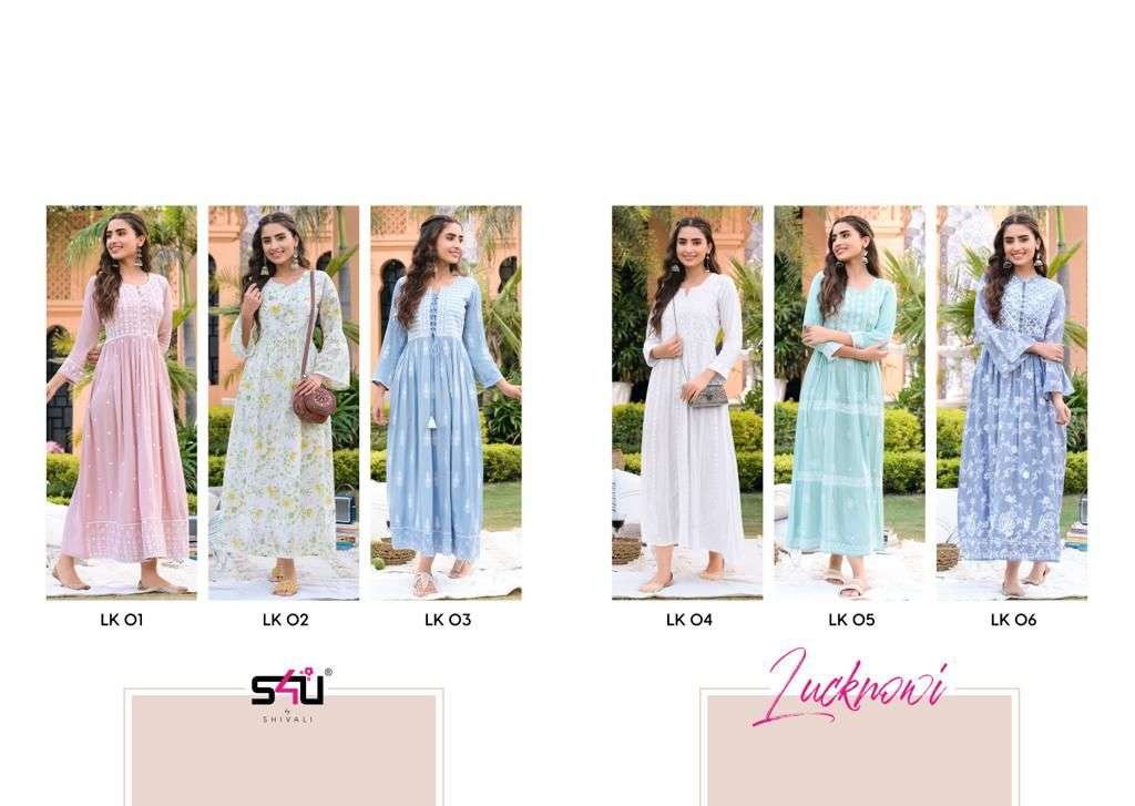 S4u Lucknowi Catalog Gown Style Kurtis