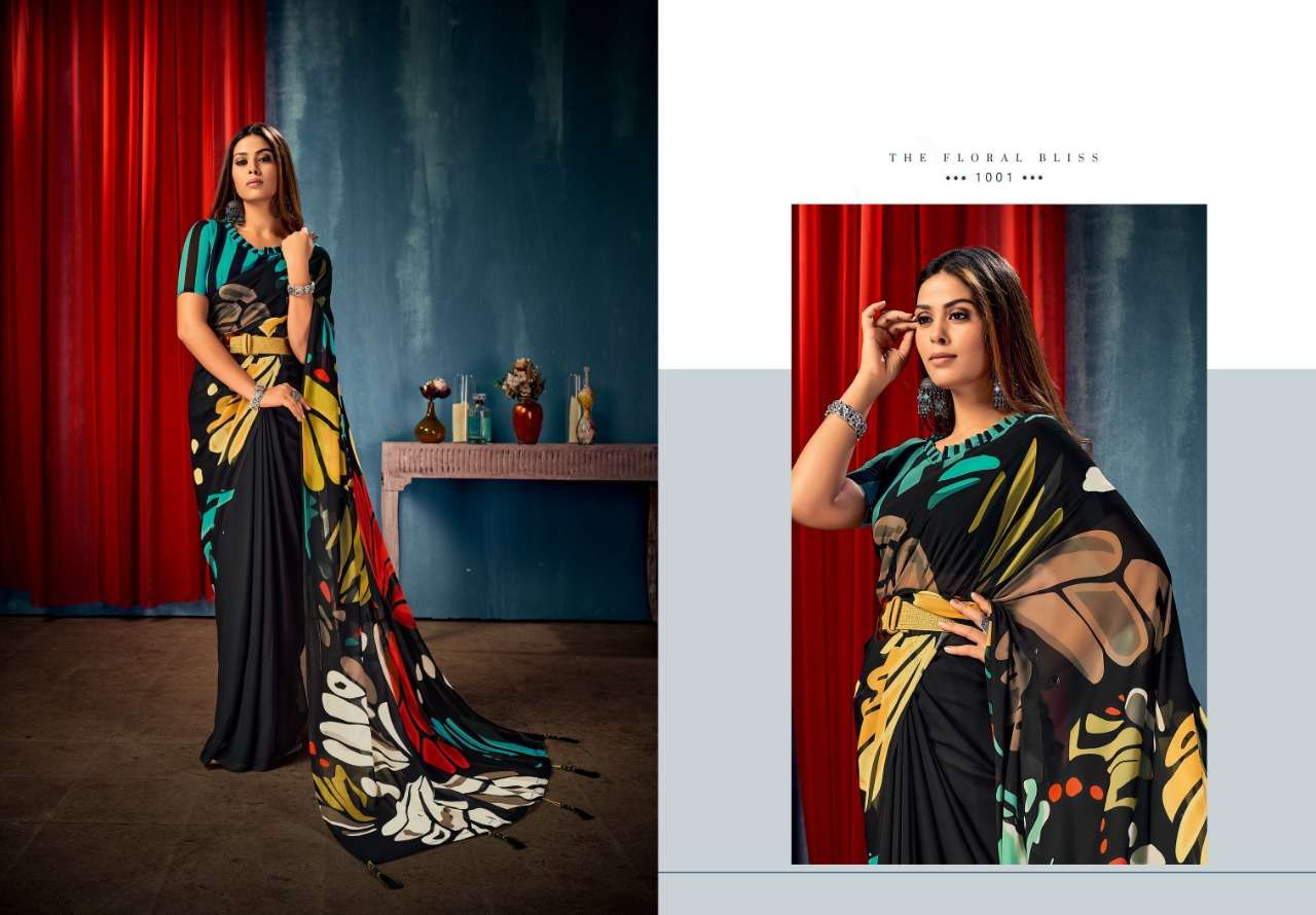 Saroj Sarees Launch new Benzer Georgette Printed Sarees Catalogue wholesale price online