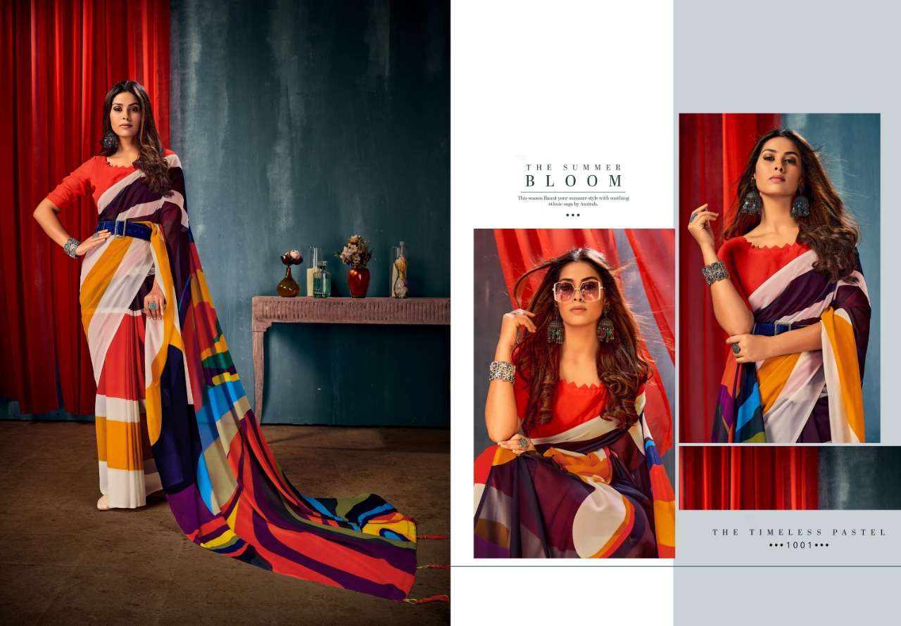 Saroj Sarees Launch new Benzer Georgette Printed Sarees Catalogue wholesale price online