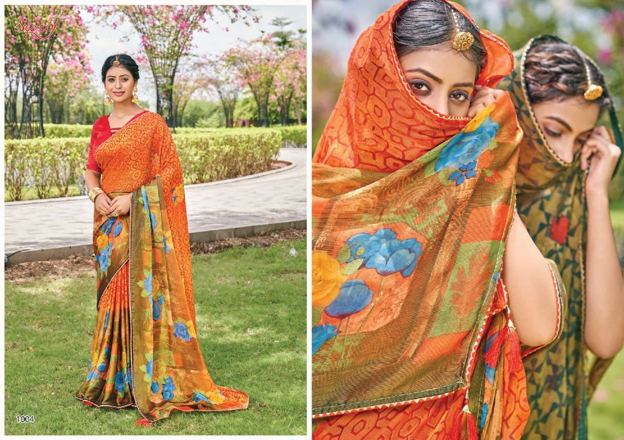 Saroj Sarees presents Shivangi Banglori printed Sarees Catalogue Manufacturer price