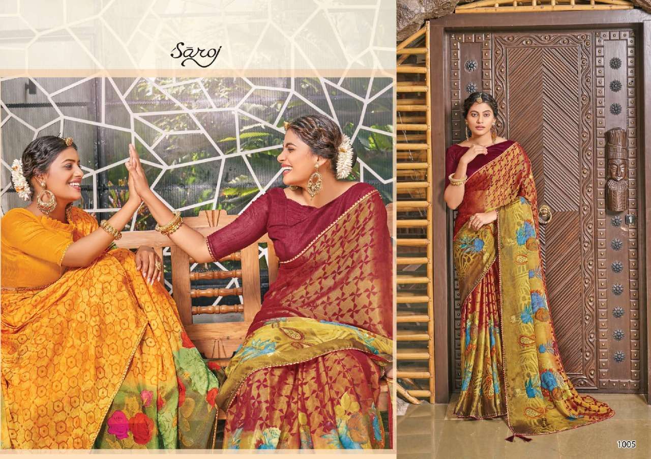Saroj Sarees presents Shivangi Banglori printed Sarees Catalogue Manufacturer price
