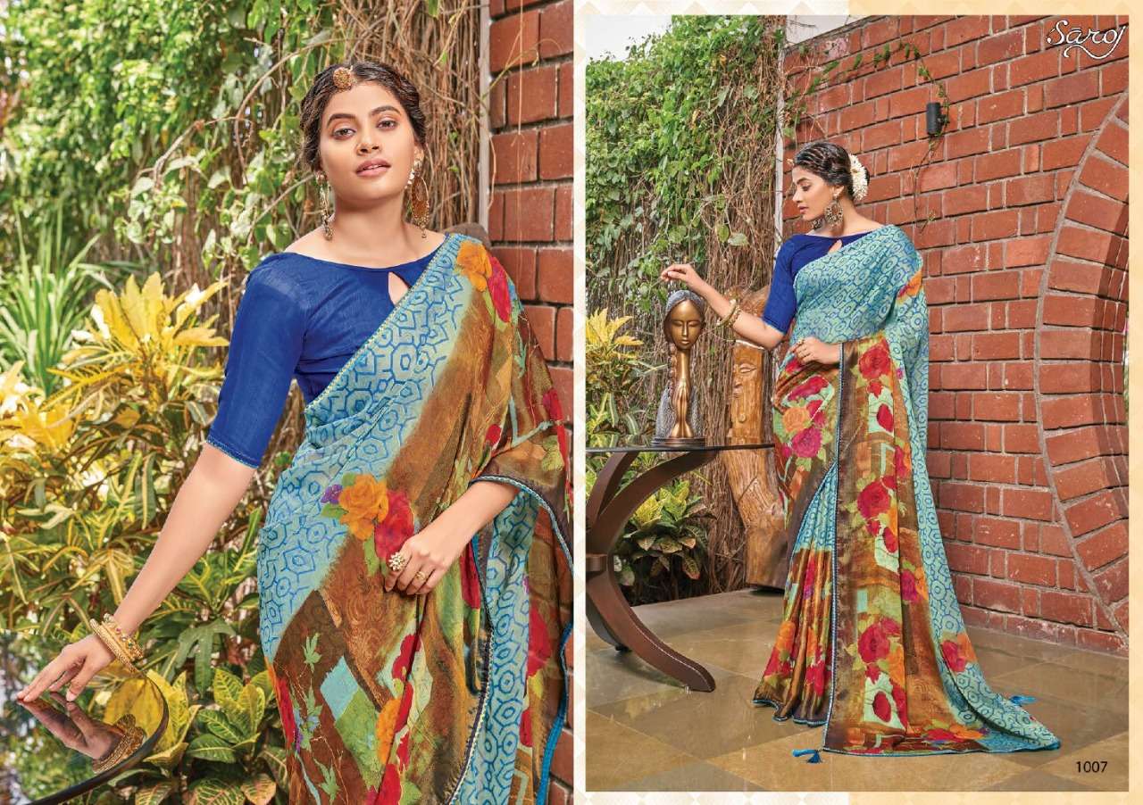 Saroj Sarees presents Shivangi Banglori printed Sarees Catalogue Manufacturer price