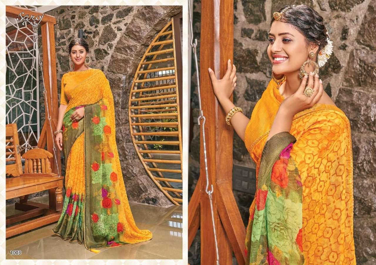 Saroj Sarees presents Shivangi Banglori printed Sarees Catalogue Manufacturer price