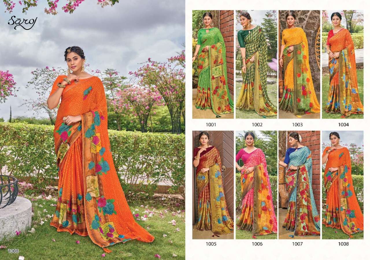 Saroj Sarees presents Shivangi Banglori printed Sarees Catalogue Manufacturer price