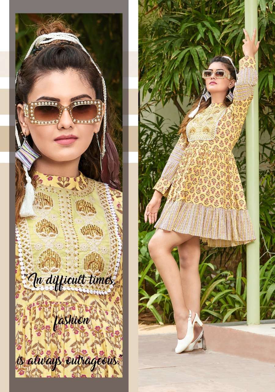 SENORITA VOL 1 BY DIYA TRENDZ COTTON DESIGNER SHORT MIDI KURTIS