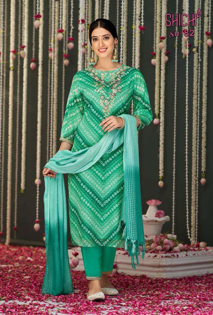 SHICHI INDO FASHION BANDHEJ CHIFFON NEW AND MODERN STYLE TOP BOTTOM WITH DUPATTA CATALOG