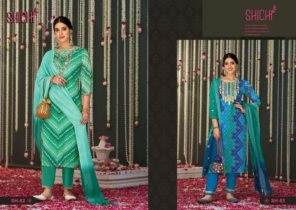 SHICHI INDO FASHION BANDHEJ CHIFFON NEW AND MODERN STYLE TOP BOTTOM WITH DUPATTA CATALOG