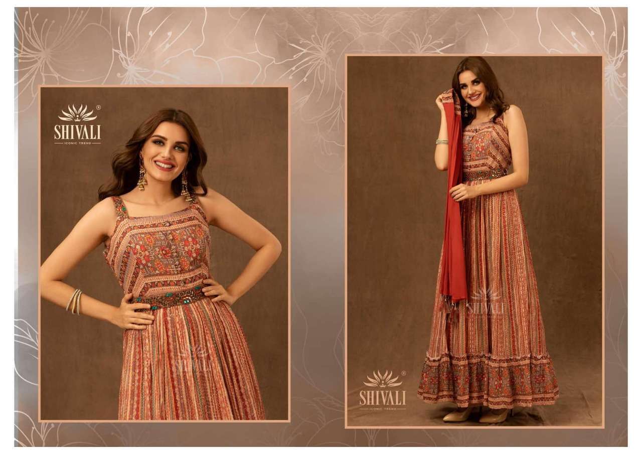  SHIVALI TYOHAAR GEORGEOUS UPADA PRINTS GOWN WITH DUPATTA COLLECTION