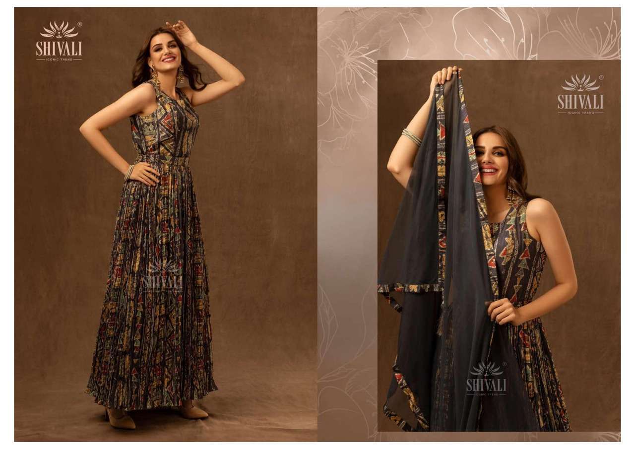  SHIVALI TYOHAAR GEORGEOUS UPADA PRINTS GOWN WITH DUPATTA COLLECTION