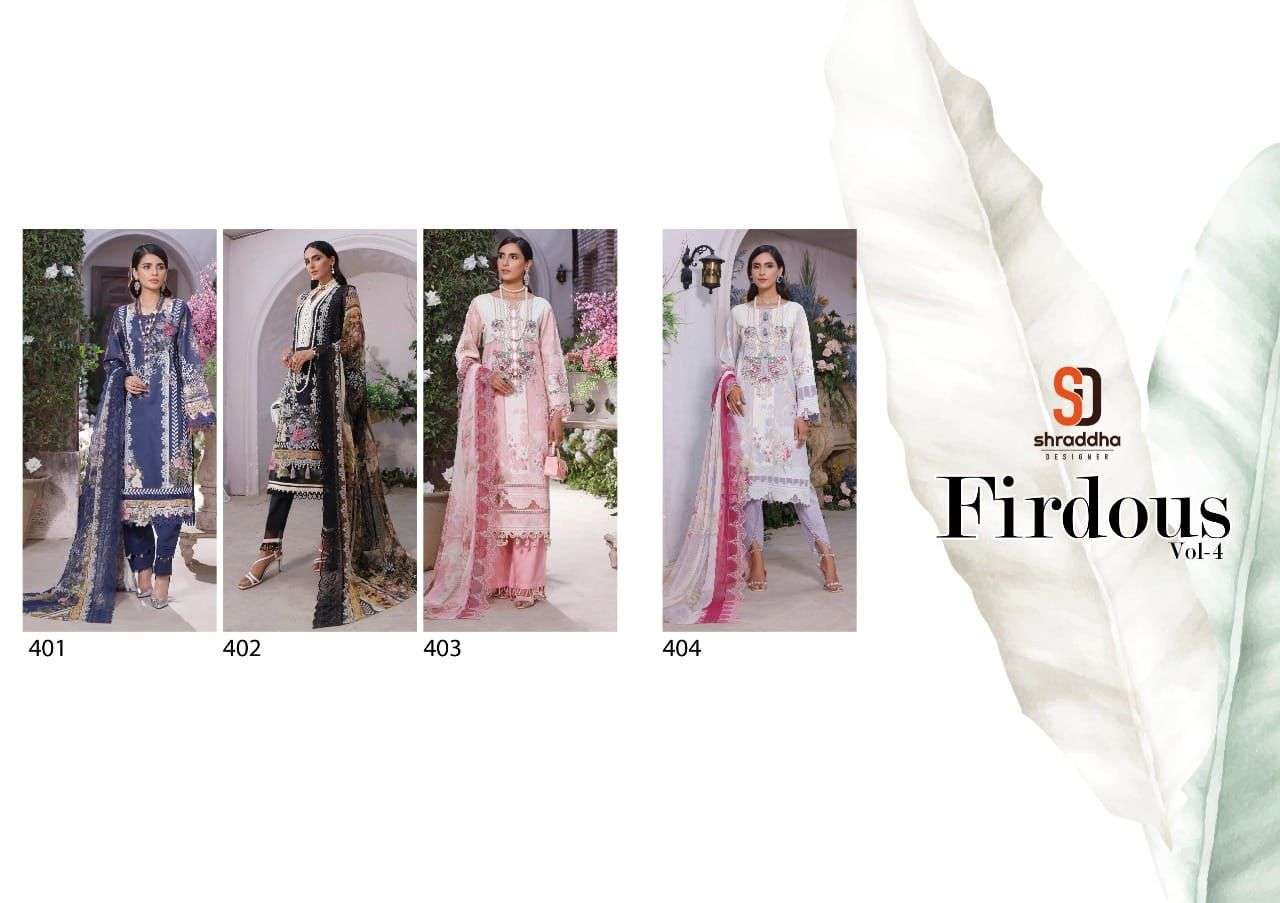 Shraddha Firdous Vol 4 Catalog Lawn Cotton Pakistani Salwar Suits
