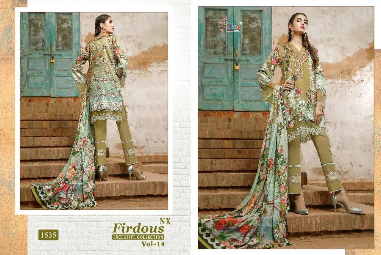 Shree Firdous Exclusive Collection Vol 14 Nx Catalog Cotton Pakistani Salwar Suits