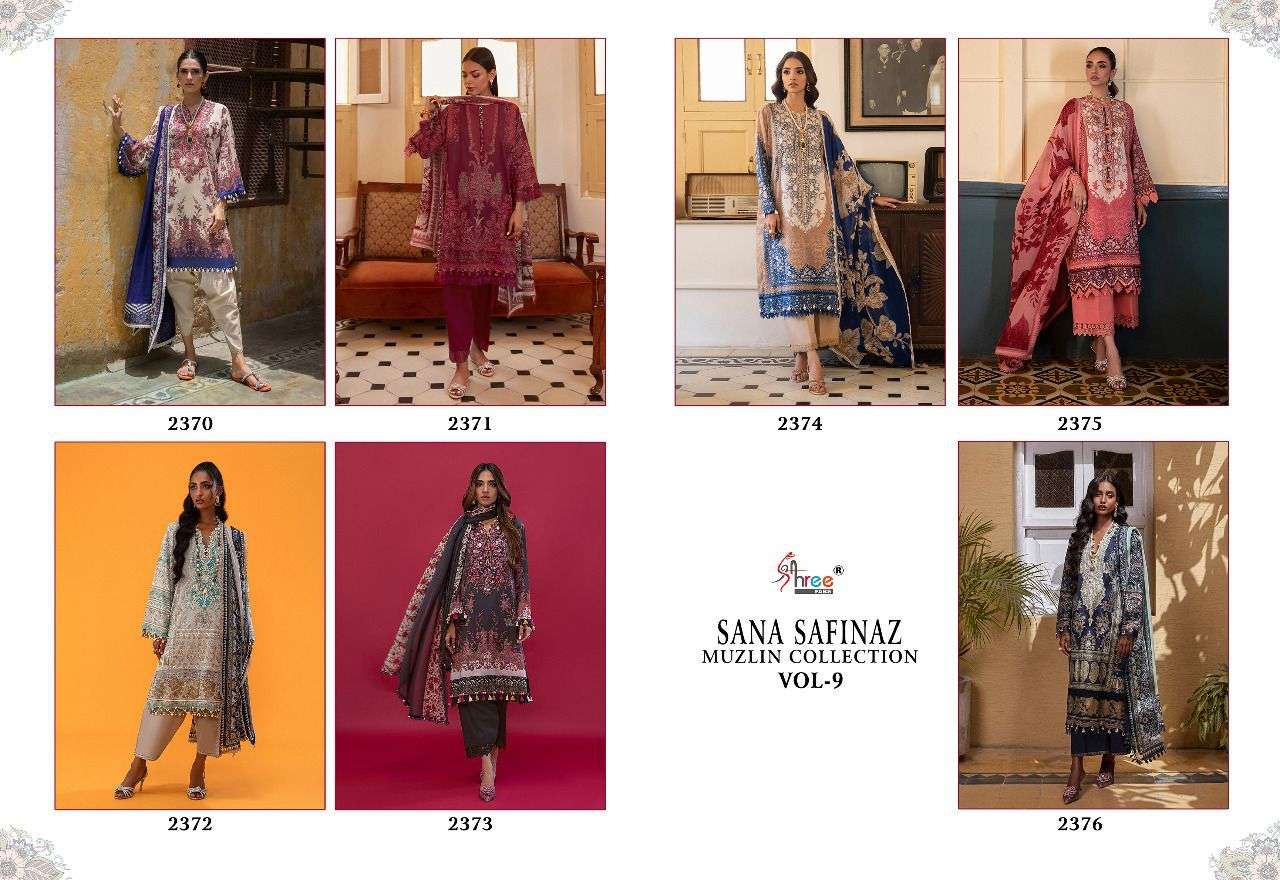 Shree Sana Safinaz Muzlin Collection Vol 9 Catalog Cotton Pakistani Salwar Suits