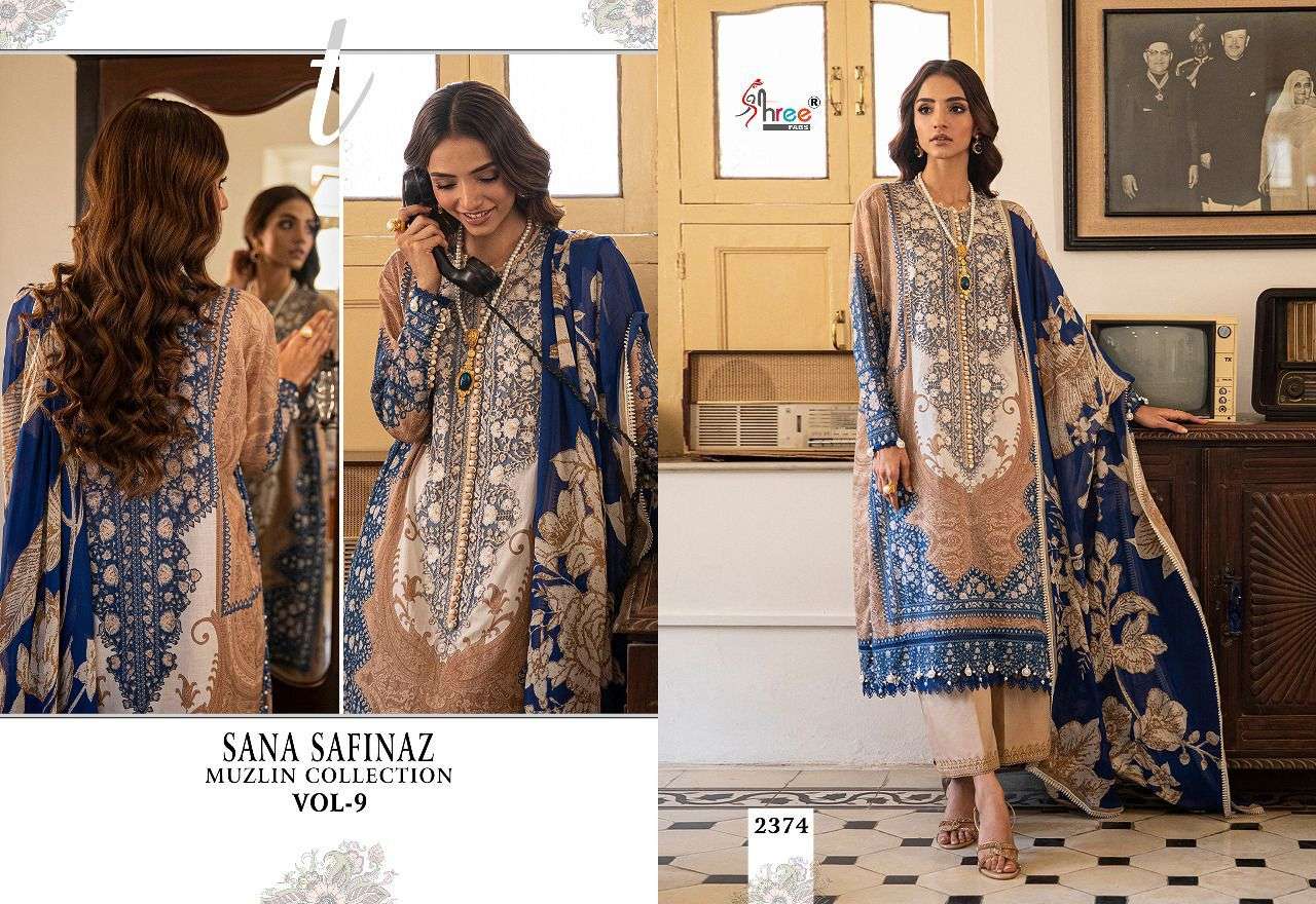 Shree Sana Safinaz Muzlin Collection Vol 9 Catalog Cotton Pakistani Salwar Suits