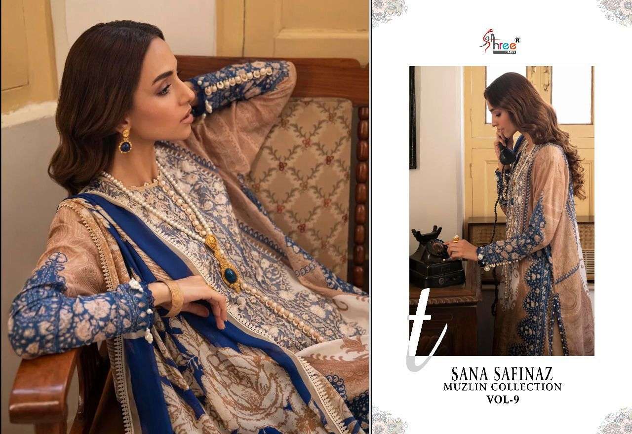 Shree Sana Safinaz Muzlin Collection Vol 9 Catalog Cotton Pakistani Salwar Suits