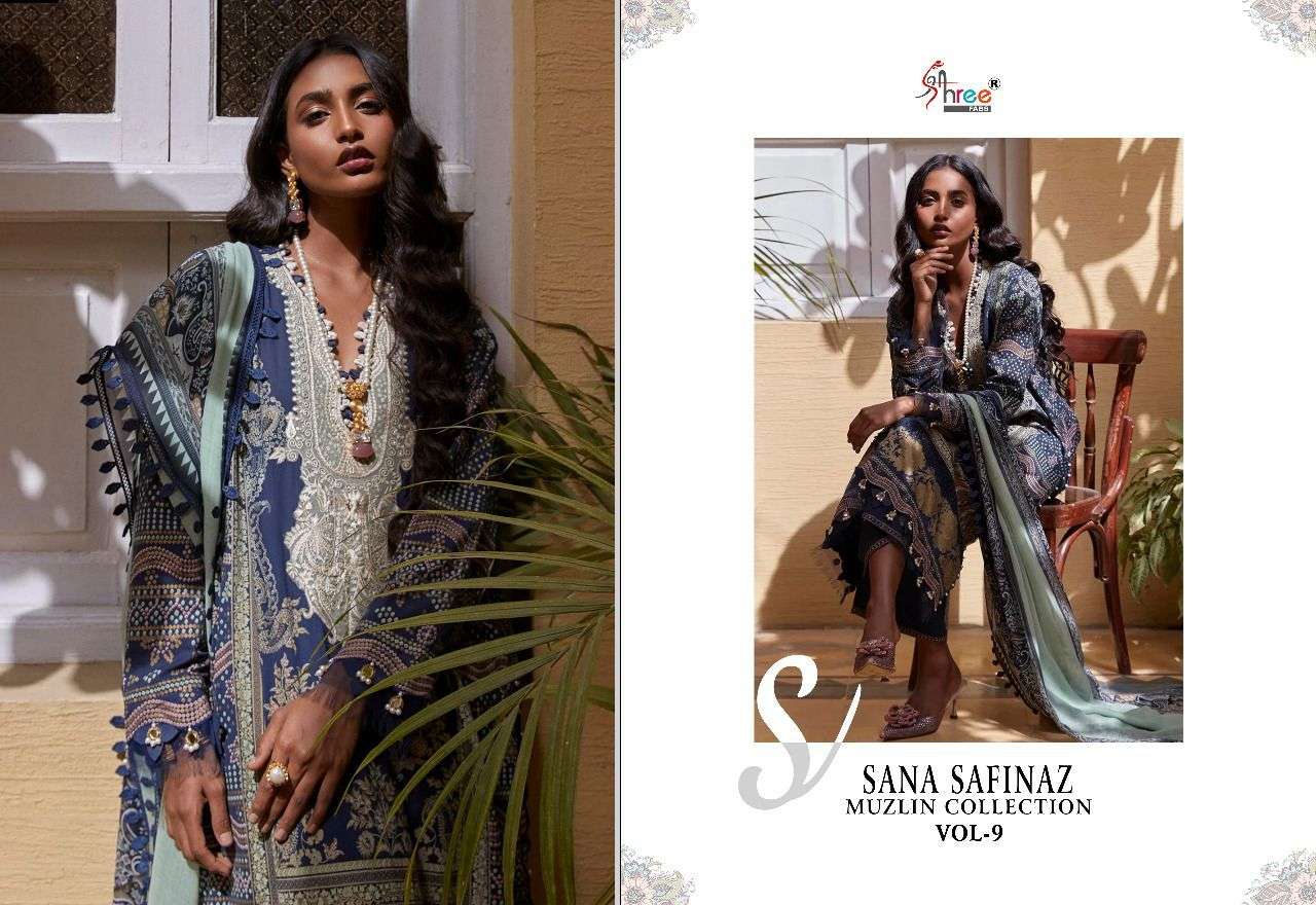 Shree Sana Safinaz Muzlin Collection Vol 9 Catalog Cotton Pakistani Salwar Suits